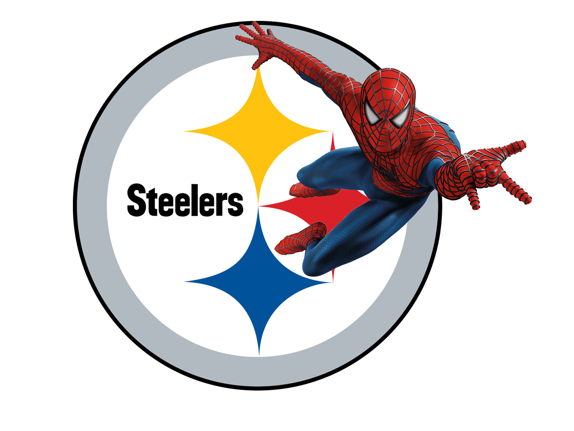 Pittsburgh Steelers Spider Man Logo iron on paper